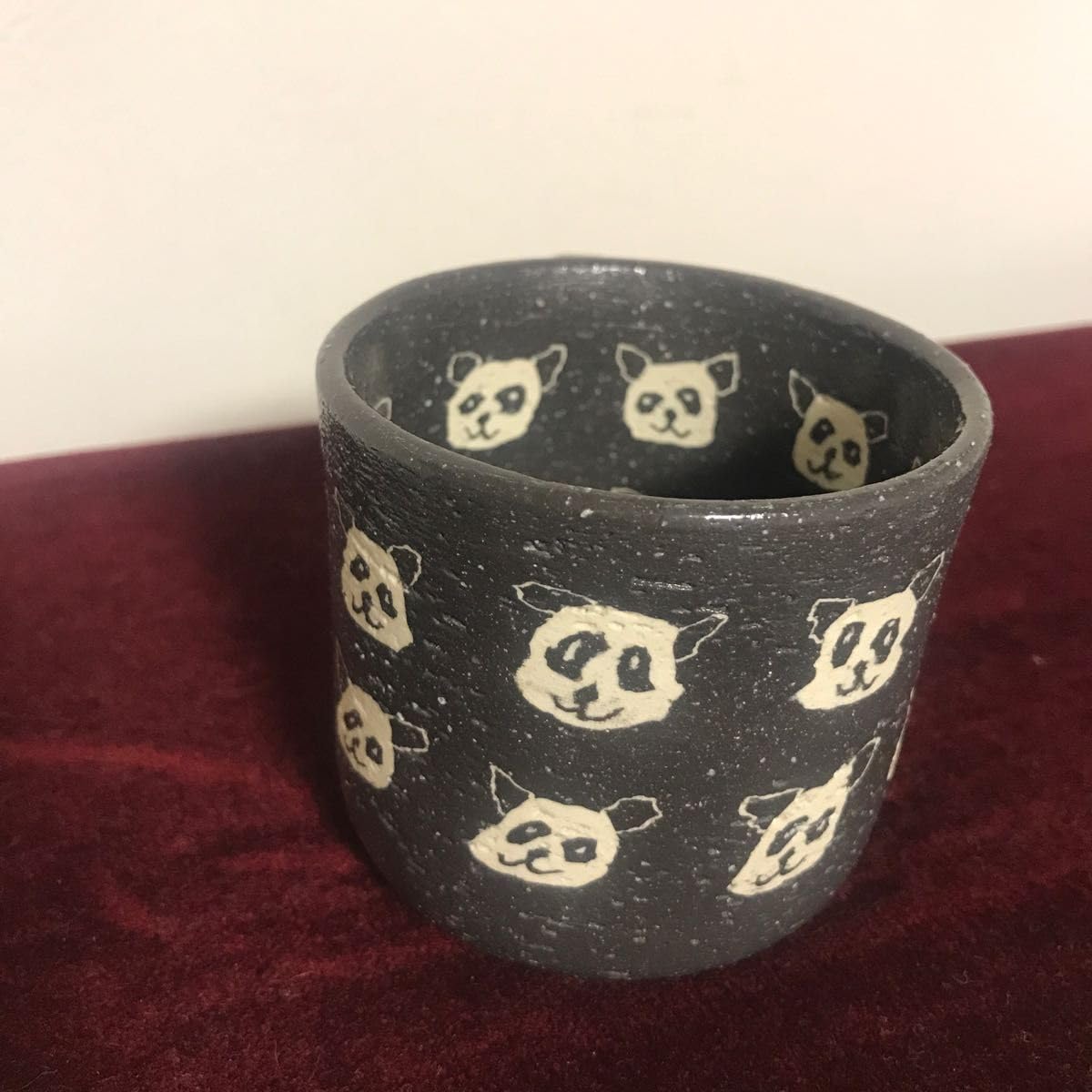 Amazon.co.jp: パンダマグカップ 黒 水野智路 練り込み 瀬戸焼